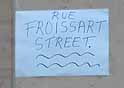 Replacement sign for Rue Froissart, made of paper