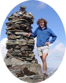 David on the summit of Pic de Serrera in the Pyrenees